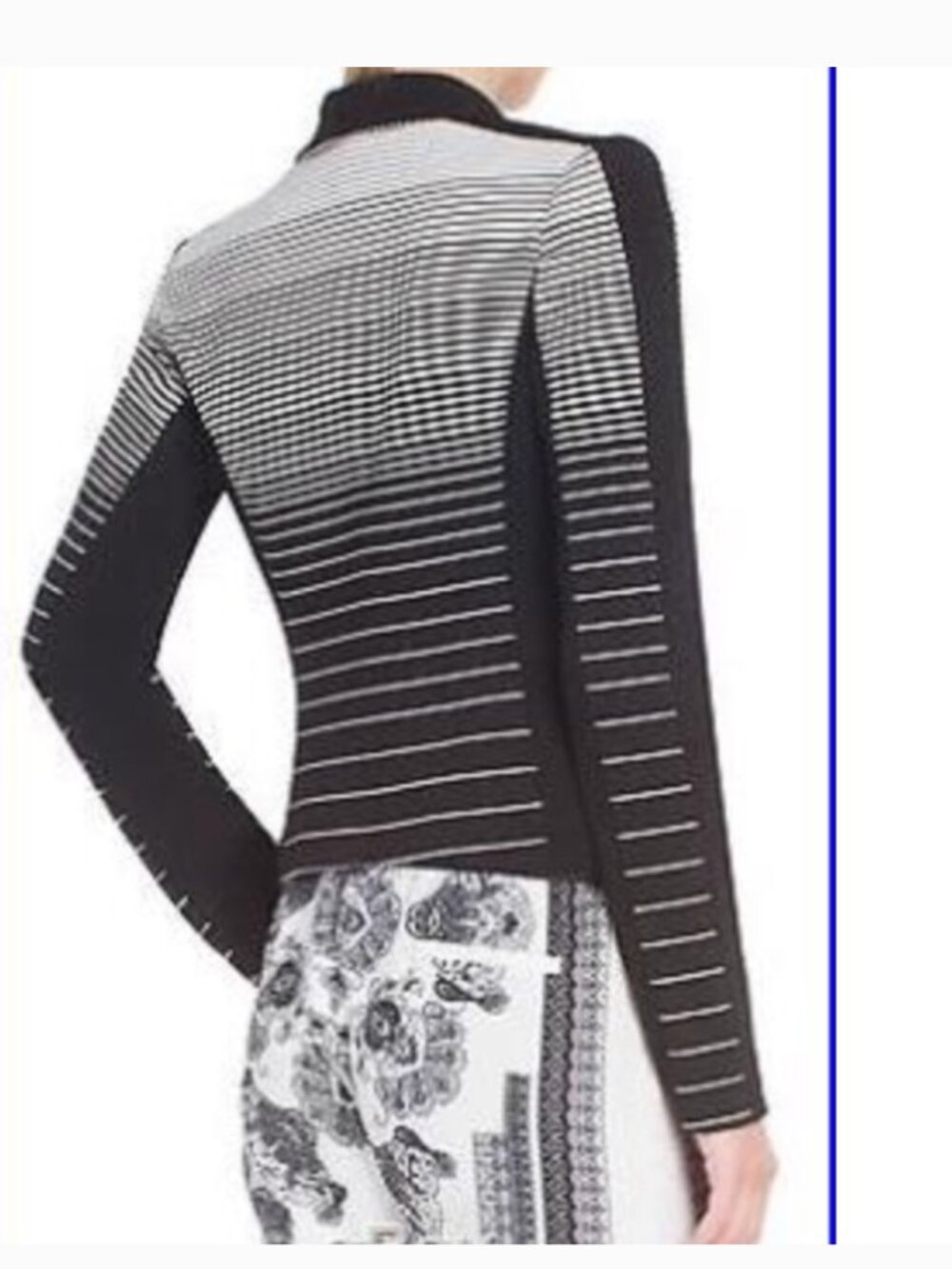 BCBGMAXAZRIA Bowie stripe Black/White tuxedo blazer M CAREER CORE - Picture 11 of 14